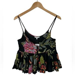 NWT Patrons of Peace Bonita Floral Ruffle Crop Top